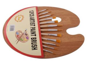 12-Piece Artist Paint Brushes and Pallet Set