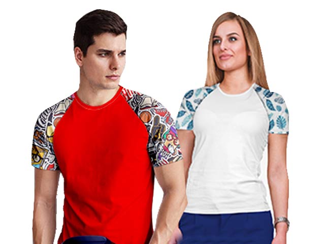 25/75 Unisex Raglan T-Shirts - Polyester Birdseye