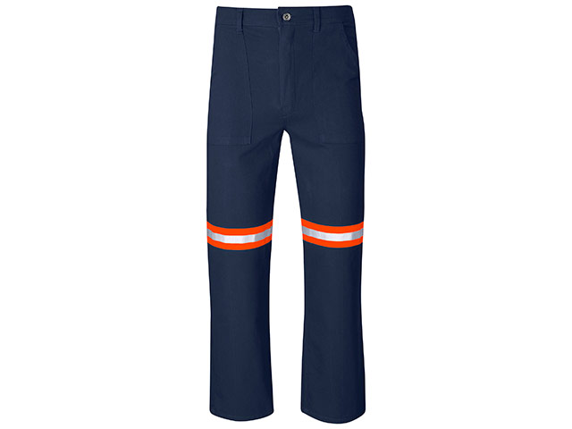 Artisan Premium 100 Percent Cotton Pants - Reflective Legs - Orange Tape - Image 2