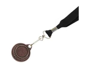 Bronze Medal Dome And Screen Printed Ribbon