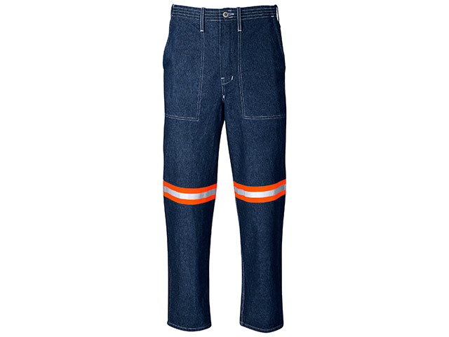 Cast Premium 100 Percent Cotton Denim Pants - Reflective Legs - Orange Tape - Image 2