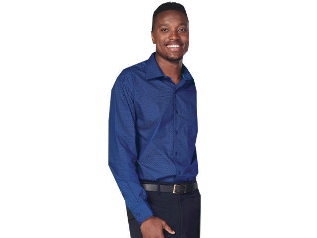 Cp2 Mens Regent Long Sleeve Micro Pin Dot Print Shirt