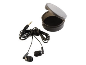 Earphones In Round Case