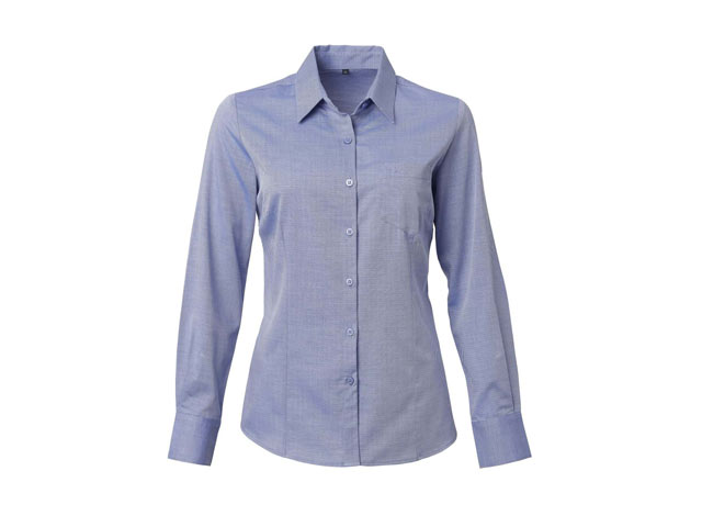 K237 Ladies Carlo Galucci Lucca Diagonal Stripe Long Sleeve Serena Blouse - Image 2