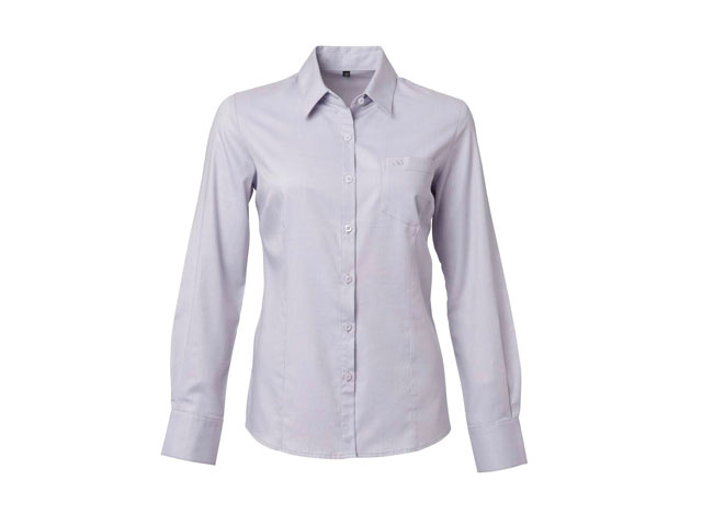 K237 Ladies Carlo Galucci Lucca Diagonal Stripe Long Sleeve Serena Blouse - Image 3