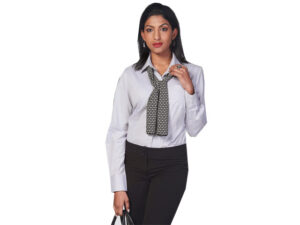 K237 Ladies Carlo Galucci Lucca Diagonal Stripe Long Sleeve Serena Blouse
