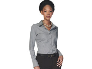 K239 Ladies Carlo Galucci Tivoli Check Long Sleeve Blouse