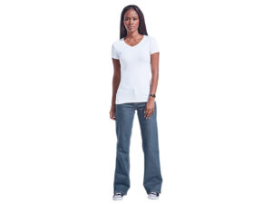 Ladies 170G Slim Fit V-Neck T-Shirt