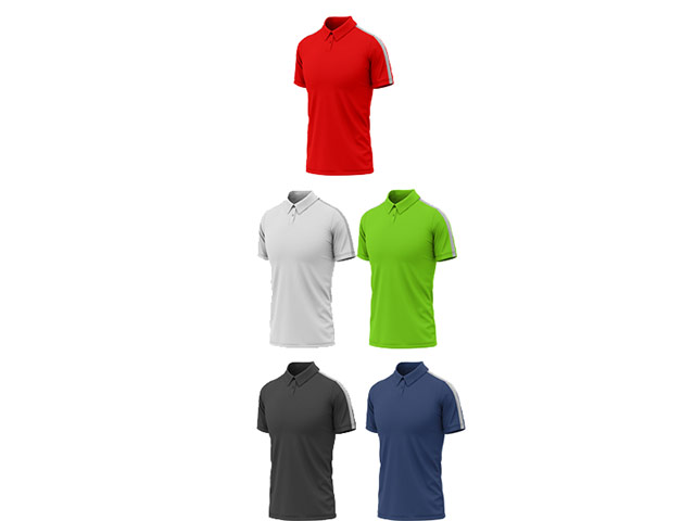 Ladies Austin Golf Shirt With Tape S-Sleeve - Polyester Interlock - Image 2