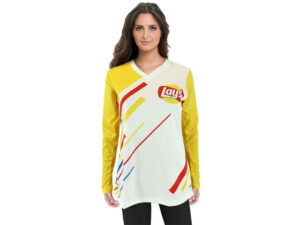 Ladies Geneva Long Sleeve V-Neck T Shirt - Polyester Interlock