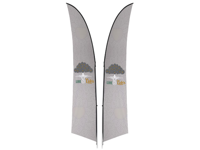 Legend 3M Sublimated Arcfin Double-Sided Flying Banner - 1 Complete Unit