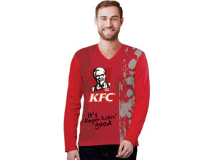 Mens 50/50 Long Sleeve V Neck T-Shirt