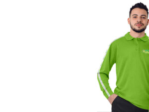 Mens Logan Long Sleeve Golf Shirt With Tape - Polyester Interlock
