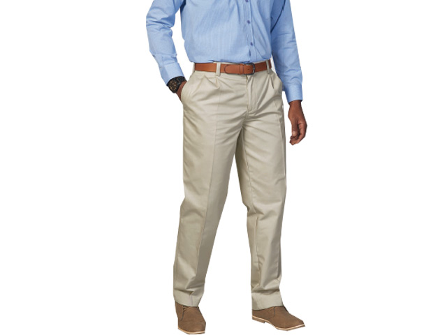 Mens Poly/Cotton Eastwood 2 Pleat Chino