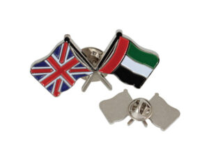 Metal Double Flag With Pin