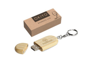 Okiyo Benkyou Bamboo Flash Drive Keyholder - 8Gb