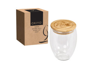 Okiyo Moco Glass And Bamboo Double-Wall Cup - 350Ml