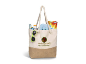 Okiyo Suna Jute And Cotton Beach Bag