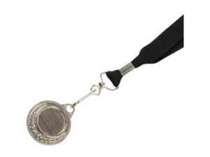 Silver Medal-Dome And Screen Printed Ribbon