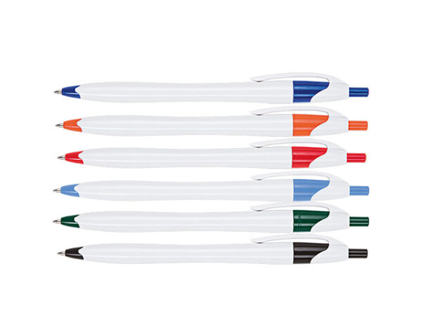 Slim White Barrel Ballpoint Pen – Dianke