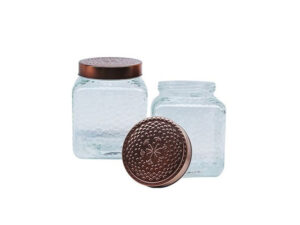 Sq Jar With Rose Gold Lid 1.8L