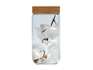 Sq Jar With Wooden Lid 2.1L