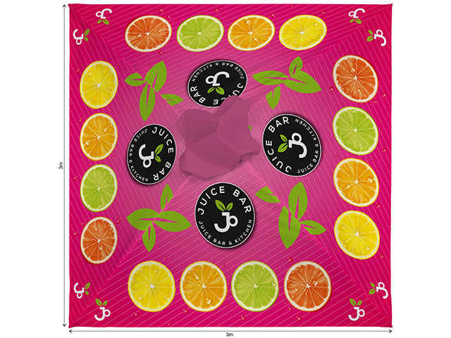 Sublimated Parasol Roof 3M X 3M