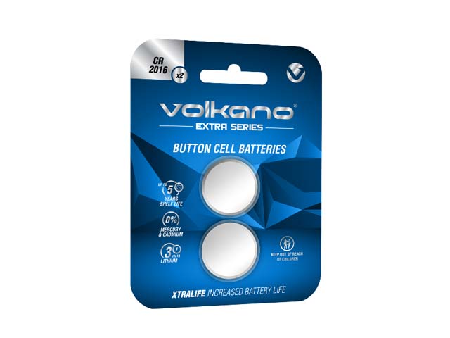 Volkano Extra Series Cr2016 Pack Of 2 Batteries