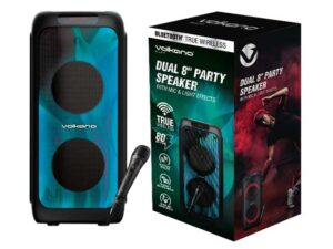 Volkano Helios Series Dual 8 Inch Party Speaker + Micr And Light Effects