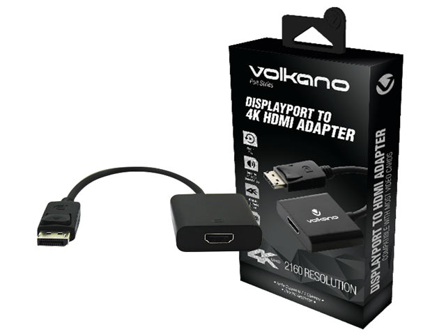 Volkano Port Series Display Port To 4K Hdmi Converter 10Cm