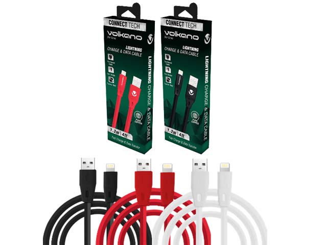 Volkano Slim Series Flat Pvc Lightning Cable 1.2M