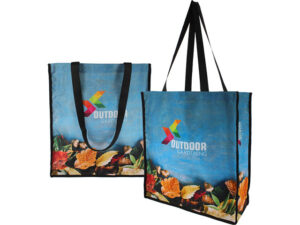 Zelena Shopper And Black Webbing Handles