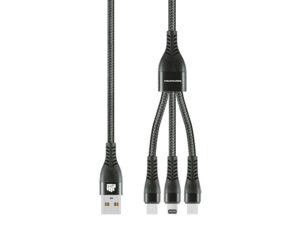1.2M 3-In-1 Charger Cable Allum Alloy And Braiding