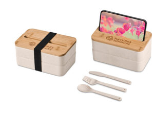 Okiyo Dura Wheat Straw Lunch Box and Phone Stand