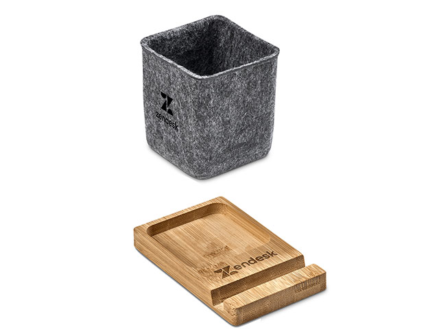 Okiyo Kyadi Recycled Pet And Bamboo Desk Caddy Phone Stand - Image 2