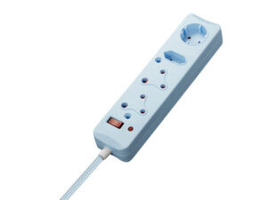 Switched 4 Way Medium Surge Protected Multiplug 0.5M Braided Cord