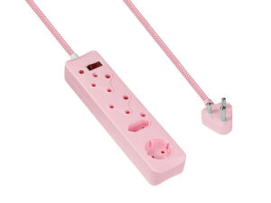 Switched 4 Way Surge Protected Multiplug 3M Braided Cord