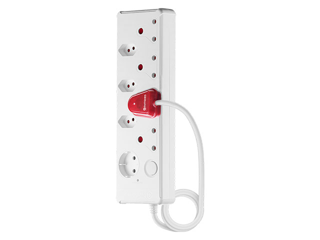 Switched 8-Way High Surge Multiplug 0.5M -White