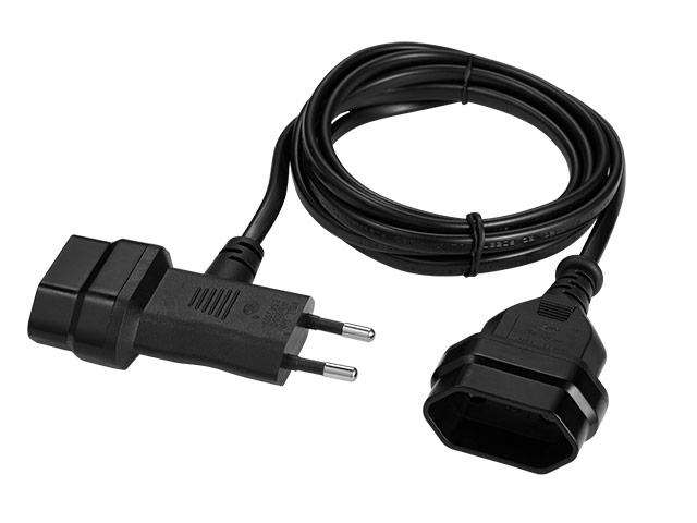 Switched Easy Cable Extender 2Pin Euro To T Shape Ac 2Pin Euro Socket 2M