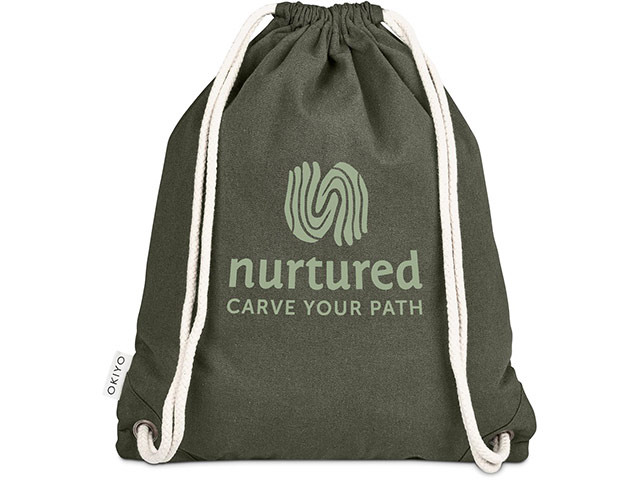 Okiyo Kinchaku Recycled Canvas Drawstring Bag - Image 2