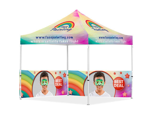 Coated Steel Sublimated Gazebo 3m x 3m - 2 Half-Wall Skins