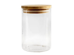 Cylinder Jar W/Wooden Lid (510Ml)