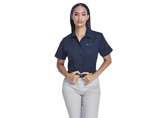 Ladies Short Sleeve Cotton Twill Moderna Shirt