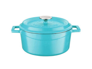 Lava Round Casserole 24Cm Matt Turquoise-4.49Lt