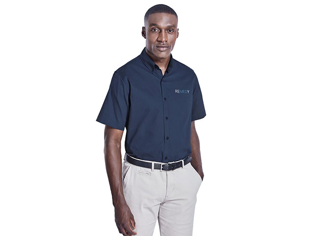 Mens Short Sleeve Cotton Twill Moderna Shirt
