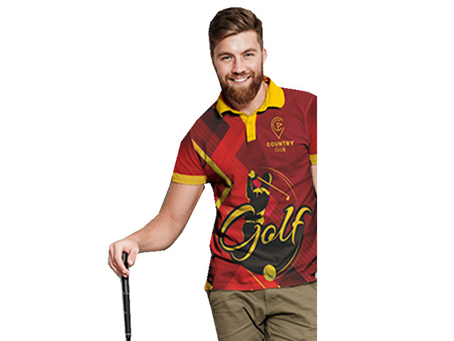 Mens Takoma Moisture Management Sublimation Golf Shirt