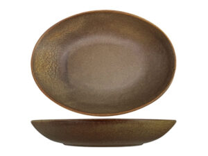 Nova Earth Mocha Oval Bowl 21.5Cm