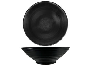 Nova Urban Texture Black Lined Salad Bowl 31Cm