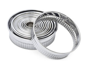 Round Cutter Set Fluted Stainless Steel 10 Piece