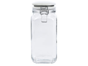 Square Cliptop Jar With Ceramic Lid 1.6L